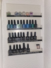 Acrylic Nail Polish Rack 4 Pack, Wall Mounted, Clear Display Shelf
