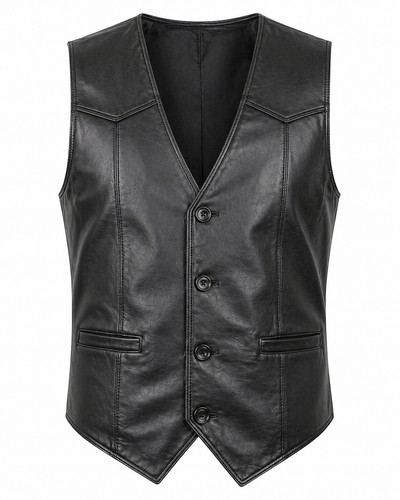 Men black genuine leather - black,