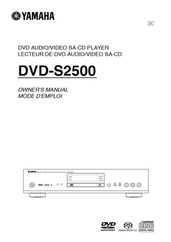 Yamaha dvd s2700 player - dvd-s2700,