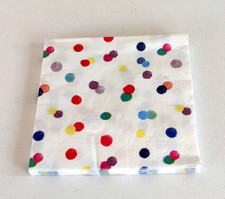 10 PAPER NAPKINS / SERVIETTES 3 ply MULTI COL SPOTS DINING PARTY ALL OCCASIONS