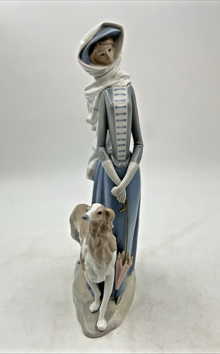 Lladro lady with greyhound - lladro,