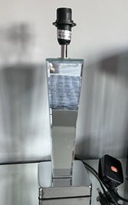 Mirrored Clear Glass Table Lamp Base Base Only Home Decor