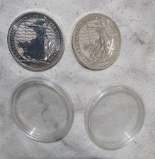 2x 2023 ELIZABETH .999 FINE SOLID SILVER £2 BRITANNIA TWO POUND 1OZ.Coins x2