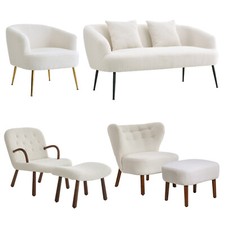 1/2 Seater Sherpa Fleece/Teddy Velvet Sofa Couch Club Chair Loveseat Settee Home