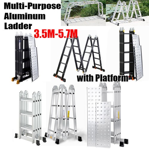 Aluminium folding ladder - aluminium,