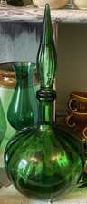Vintage / Retro 1960s Green Empoli Style Onion Decanter