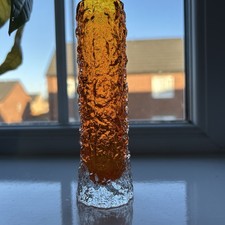 Whitefriars 9729 Finger Bark Vase tangerine