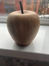 Solid Wood Apple Ornament.