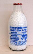 nice old Rossendale "Car & Van Hire" advert milk bottle :  A.J.  England Dairy