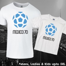 World Cup Mexico 70 Football T-shirt Fan Souvenir Mens Ladies Kids