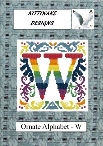 Ornate alphabet w cross - alphabet,