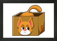 Cat Box Framed Wall Art Poster