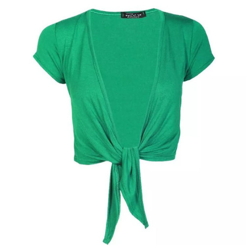 Ladies cap sleeve tie front - cap,