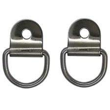 2 x 3mm Stainless Steel 316 Tie Down D Ring and Cleat Lashing Plate | UK STOCK