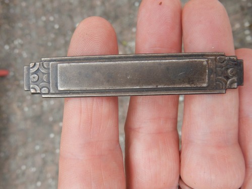 White metal art deco plaque - art,