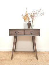 Mid Century Style Hall Table Vintage Retro Desk Console Table Grey DELIVERY 
