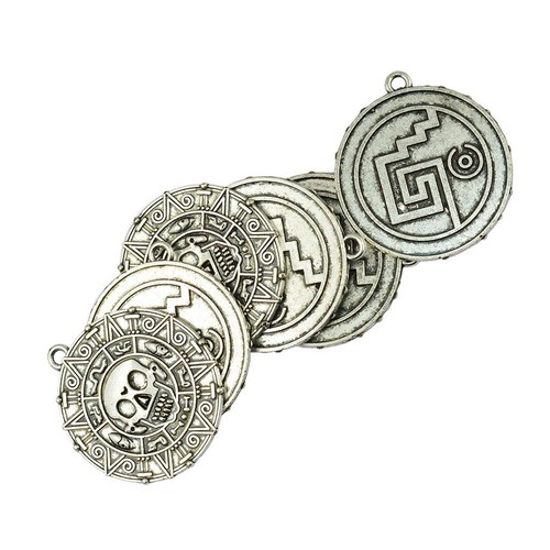 Medallion skull with coin - x,