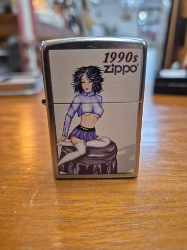 1990s pin girl zippo - up,