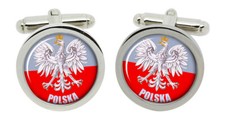 Polish Eagle Round Cufflinks in Box