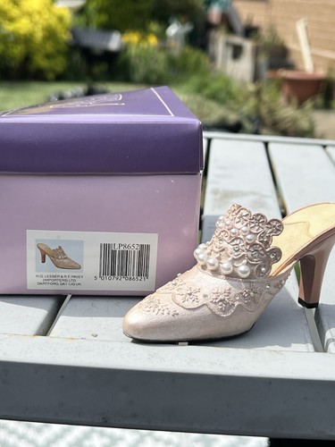 Miniature shoe ornament cream - ornament,