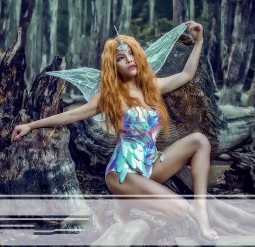Iridescent fairy bodysuit - iridescent, with