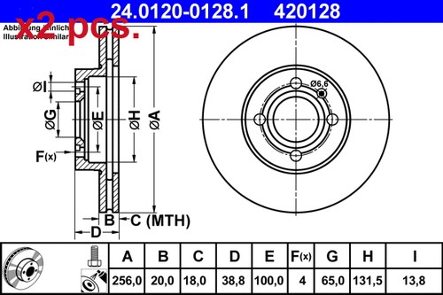 Pcs front brake disc - x2,