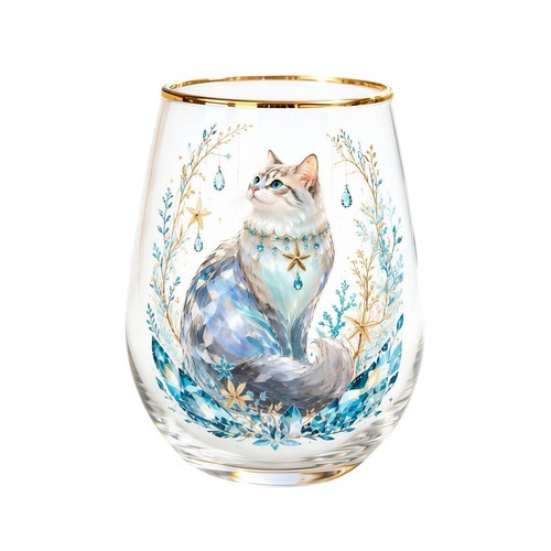 Animal glass cup 400ml clear - animal,