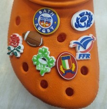 7 rugby Shoe charms compatible with Crocs