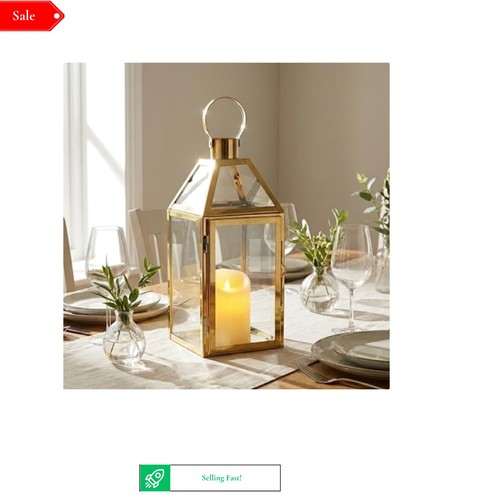 Gold stainless steel lantern - stainless,
