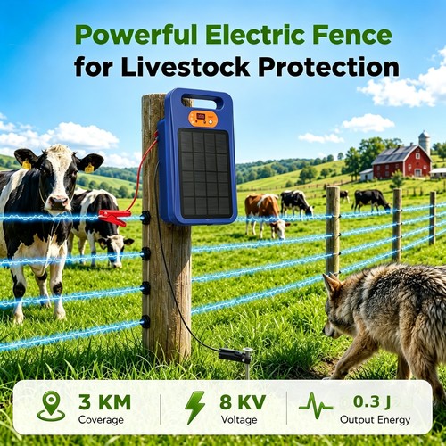 Solar electric fence charger - electric,