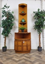 Vintage Nathan Squares Teak Tall Corner Cabinet Mid-Century Scandi Retro