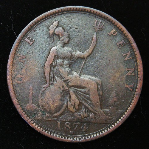 1874 victoria one penny bun - victoria,