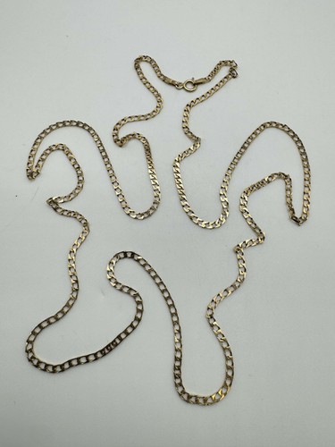 9ct squared fine - curb, chain