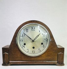 Antique 3 Train Wood Cased Art Deco German Made Large HALLER Mantle Clock