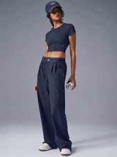 New AIo Yoga Women's Low-Rise Straight-Leg Wide-Leg Trousers