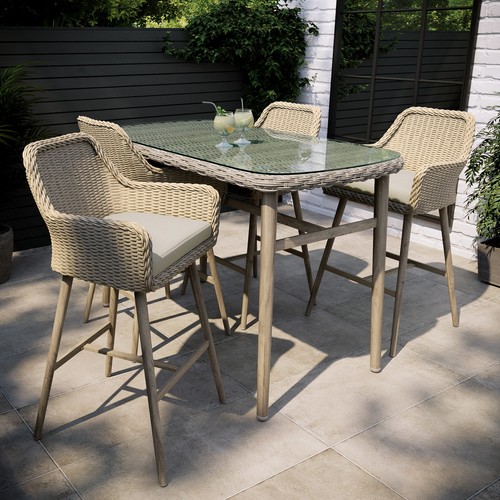 Seater beige rattan garden - 4,