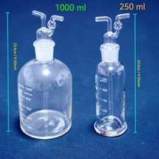 Lab glass gas wash bottle