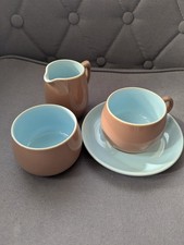 Langley Pottery Tea Set  Cup Saucer Milk Jug Sugar Bowl