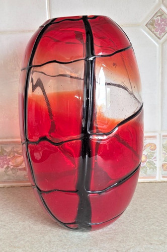 Vintage large art glass red - art, /