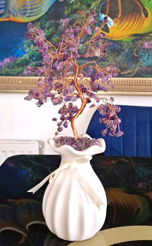 Amethyst crystal gemstone tree - crystal,