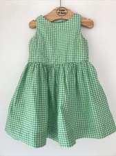 Ralph Lauren Girls Dress Green White Seersucker Size 2T Full Skirt Underskirt