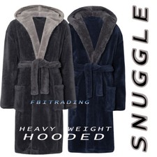 Mens GENTS  Dressing Gown Fleece  Hooded & non hooded -Lounge TO  heavy weight