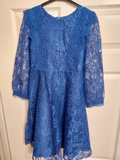 Kids Girls Princess Dress Flower Lace Long Sleeve Party Wedding Dresses 7-8 Year