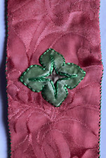 A VINTAGE ROSE BROCAID MANIPLE LINED IN OLIVE GREEN SATEEN (unfinished project)