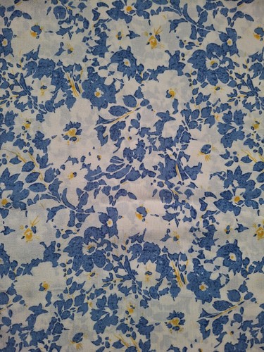 Bright blue with yellow floral - bright,
