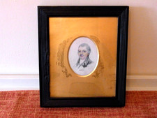 Antique Miniature Painting Portrait Regency Gentleman Art Collectible mid 1800s