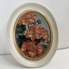 Madryn Miniature Oval Wall Plaque Vintage Floral Picture 