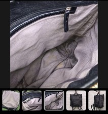 OUSHKA Women's Backpack Black Genuine Leather Top Zip with Grab Handles