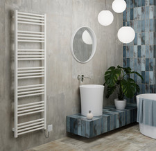 *COSMETIC DAMAGE* Electric Towel Rail FIONA 1620hx500w (mm) Matt White, 800w