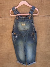 Oshkosh bgosh denim blue dungarees floral daisy turn ups 4t